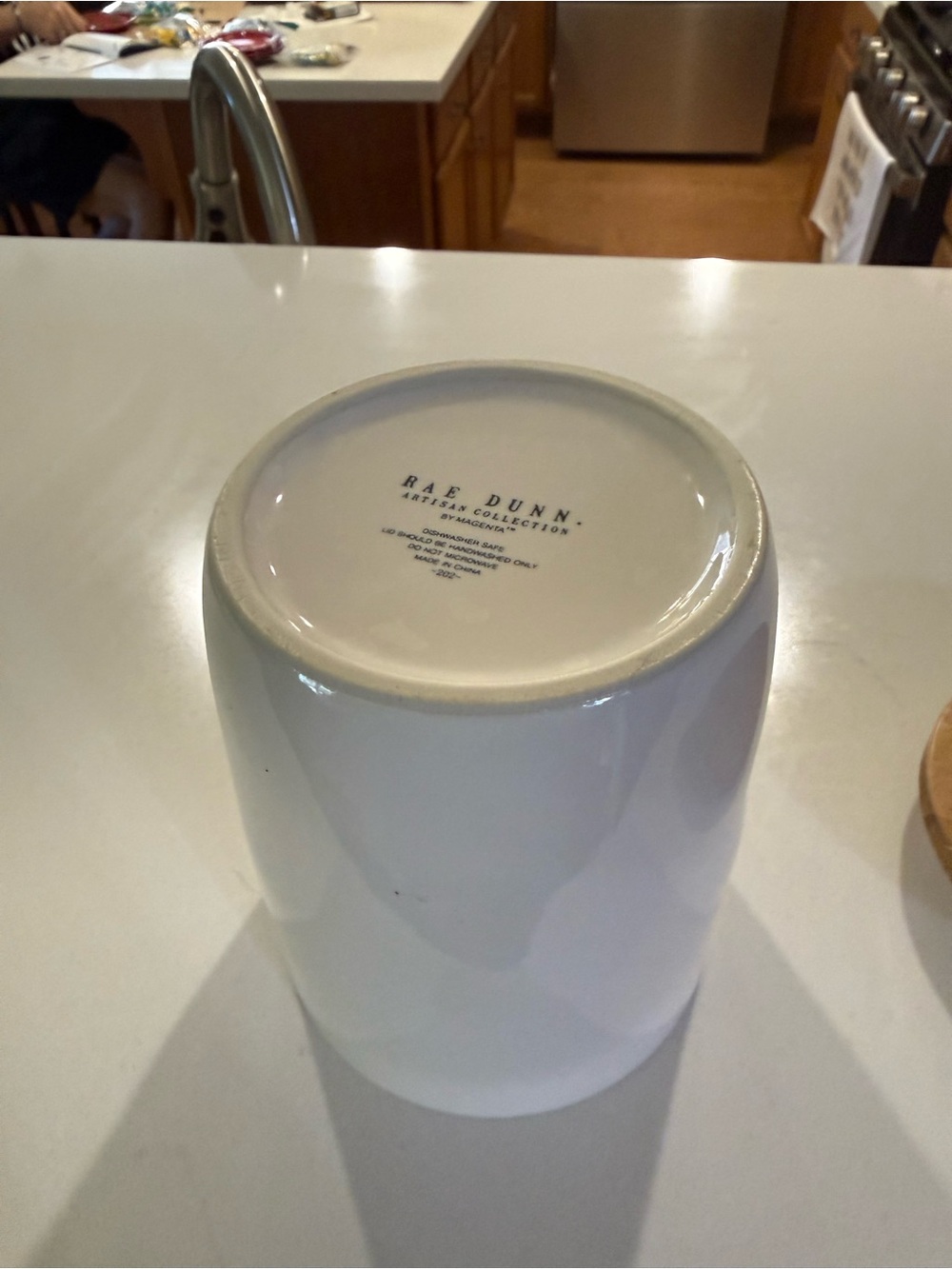 Rae Dunn White Ceramic COFFEE Canister with Wood Lid - Picture 4 of 4